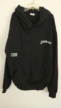 STUDENTS Brand Script Logo Hoodie in Black